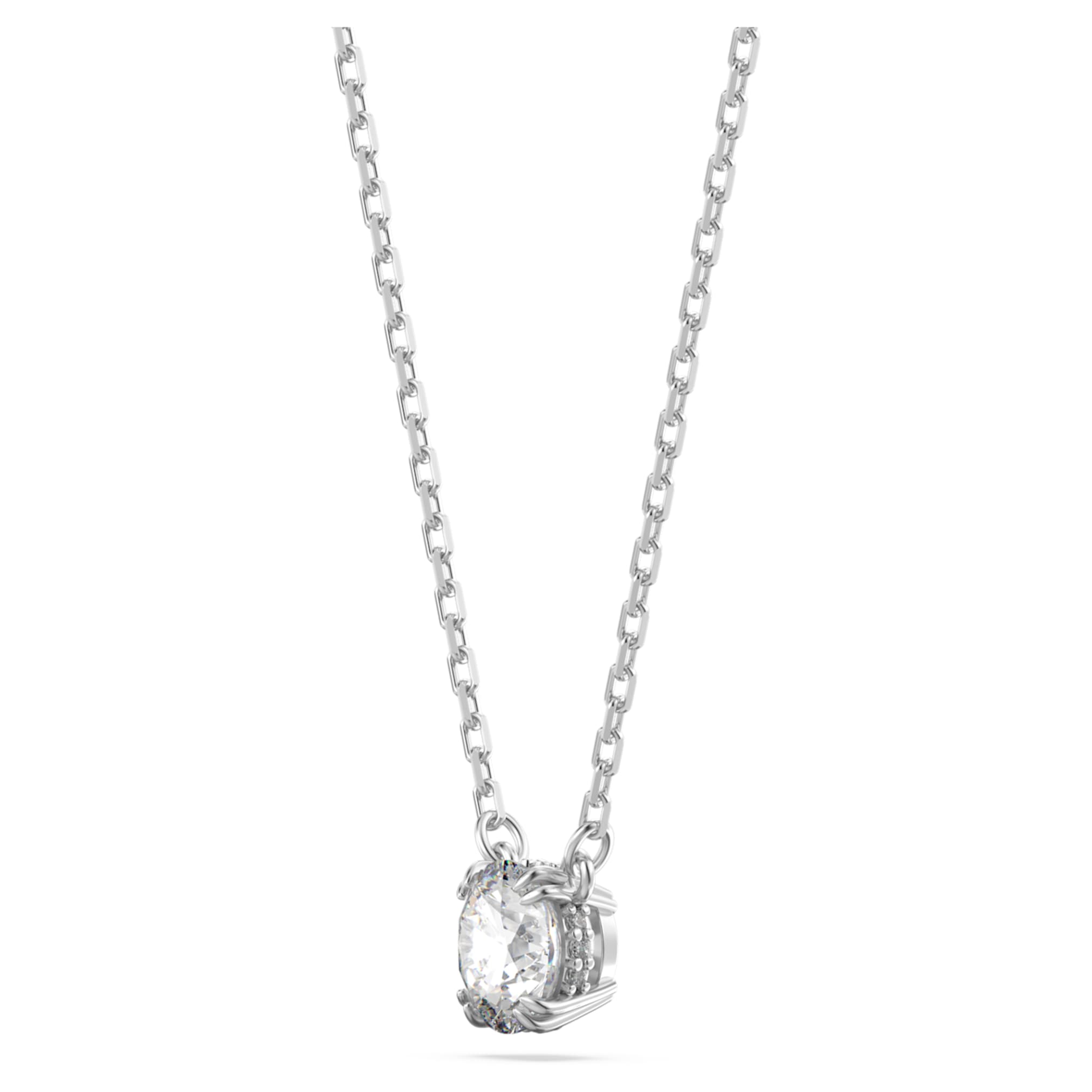 Swarovski Stilla set Round cut, White, Rhodium plated
