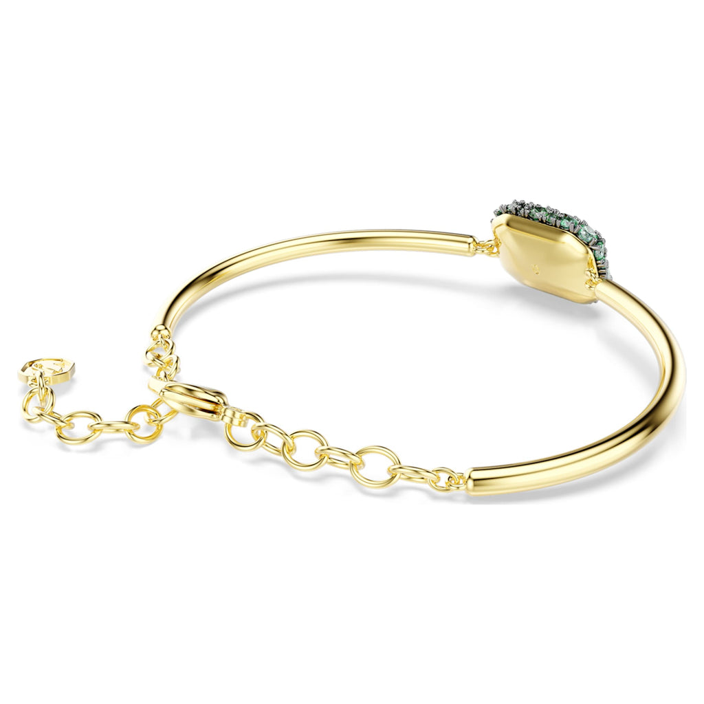 Swarovski Sublima bangle Octagon cut, Green, 18K gold finish