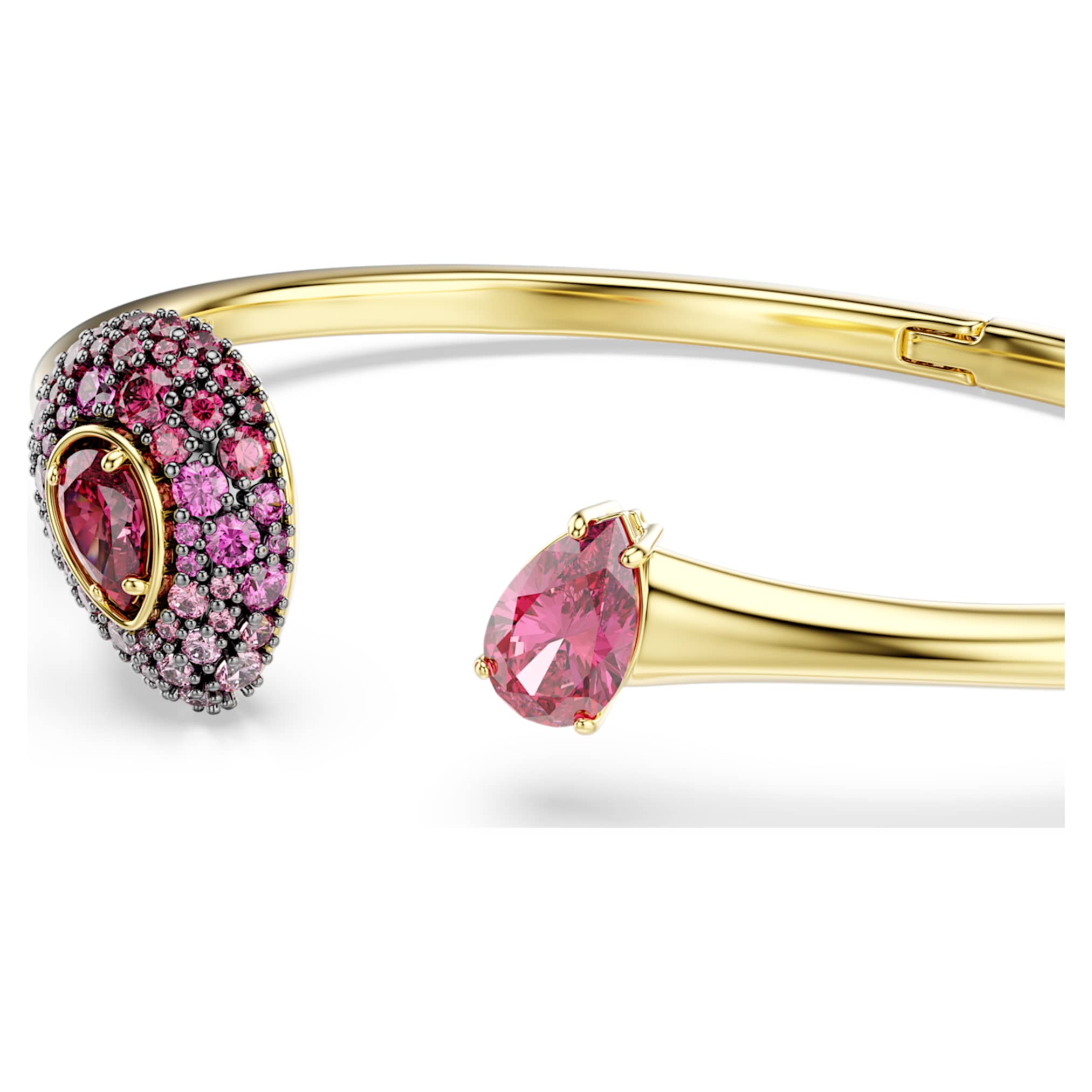 Swarovski Sublima bangle Pear cut, Red, 18K gold finish