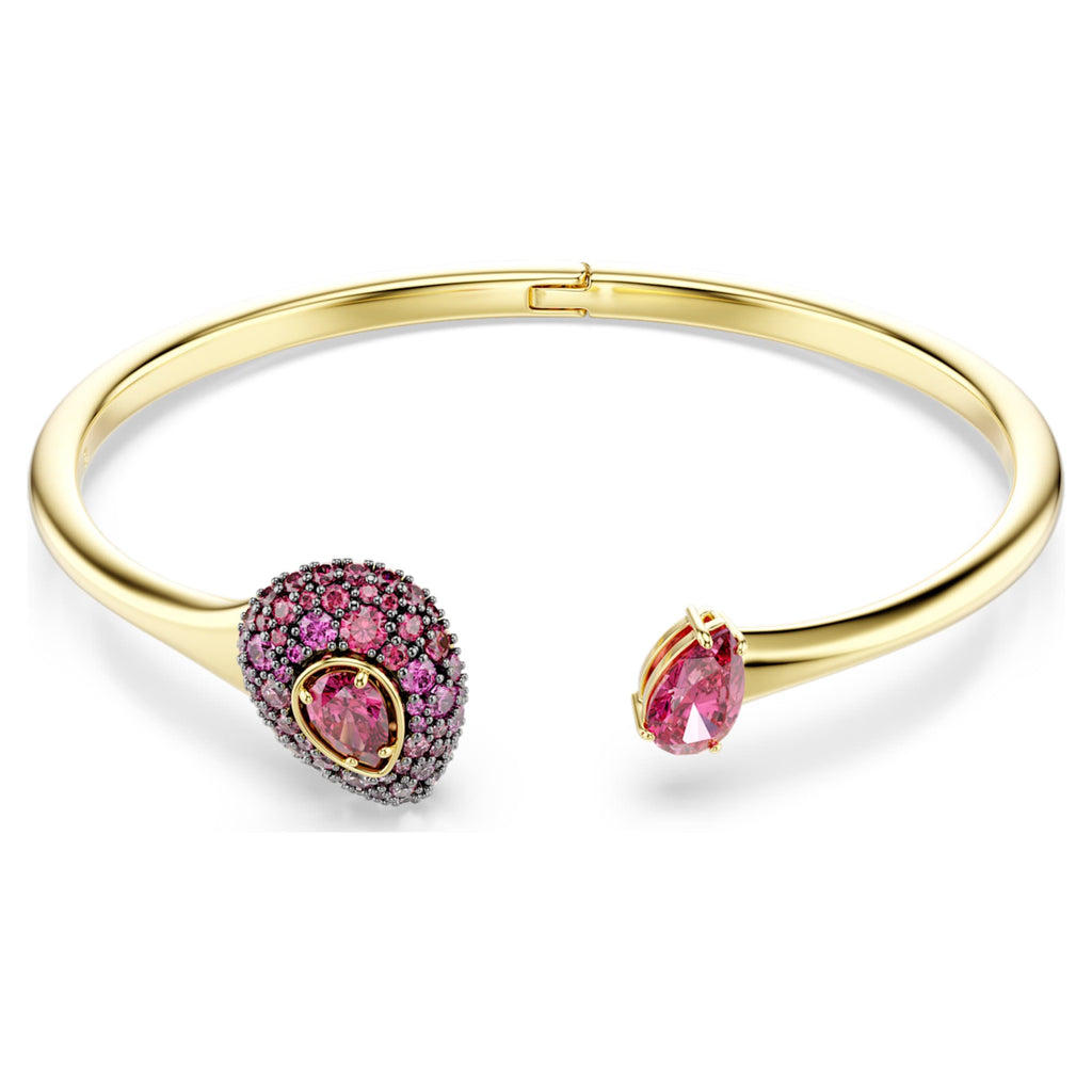 Swarovski Sublima bangle Pear cut, Red, 18K gold finish