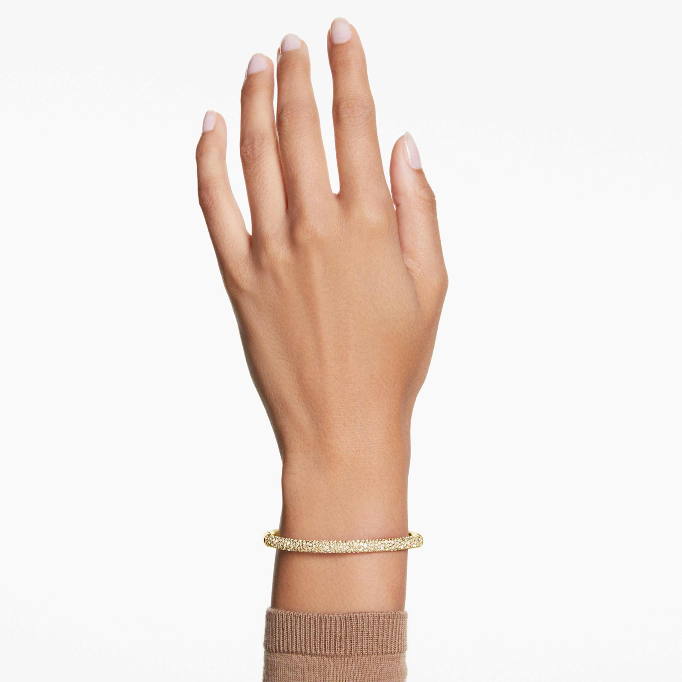 Swarovski Sublima bangle Snow pavé, White, Rhodium plated