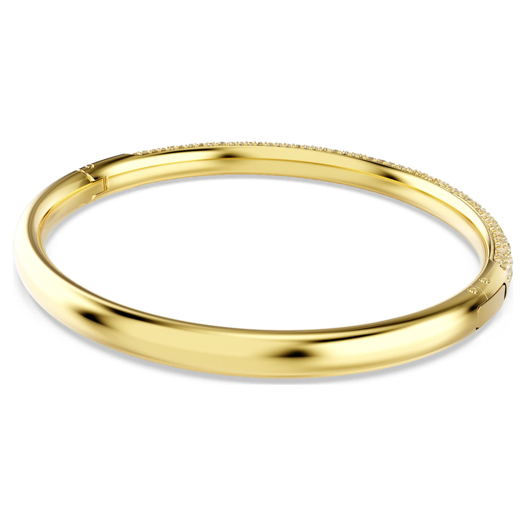 Swarovski Sublima bangle Snow pavé, Gold tone, 18K gold finish