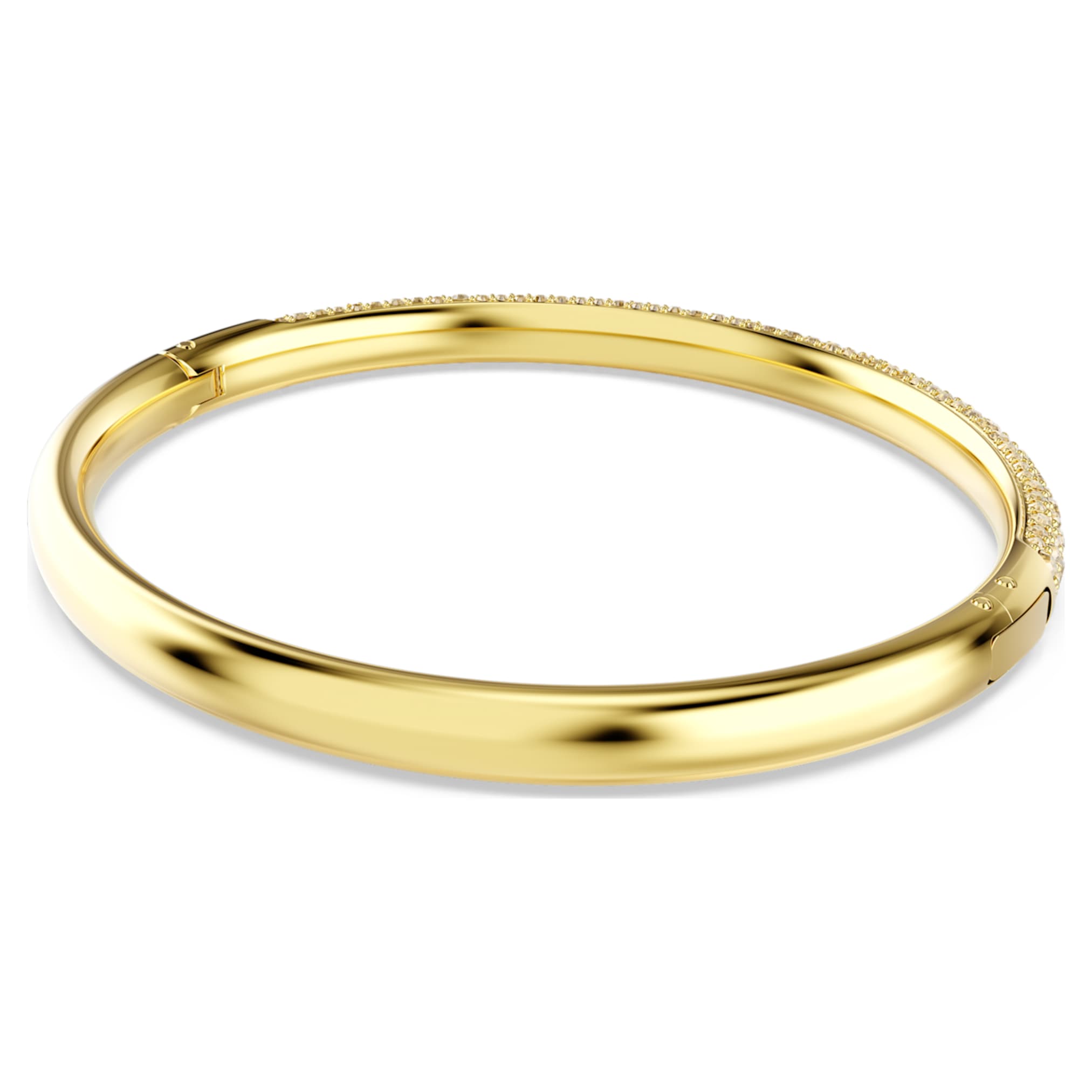 Swarovski Sublima bangle Snow pavé, Gold tone, 18K gold finish