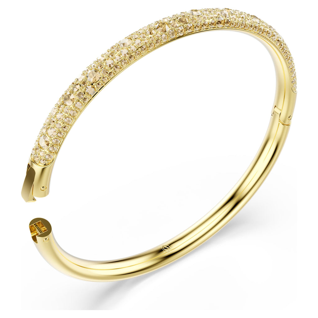 Swarovski Sublima bangle Snow pavé, Gold tone, 18K gold finish