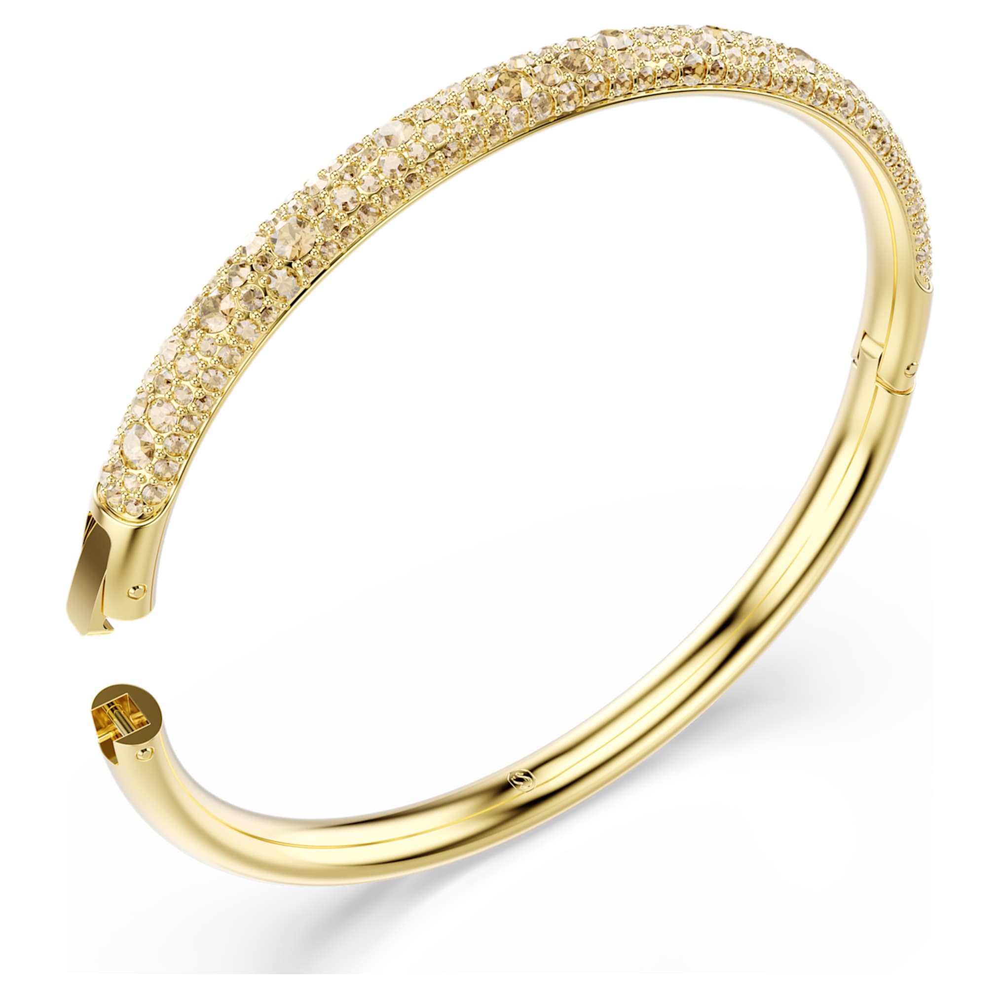 Swarovski Sublima bangle Snow pavé, Gold tone, 18K gold finish