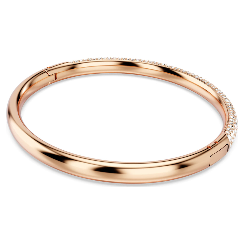 Swarovski Sublima bangle Snow pavé, White, 18K rose gold finish