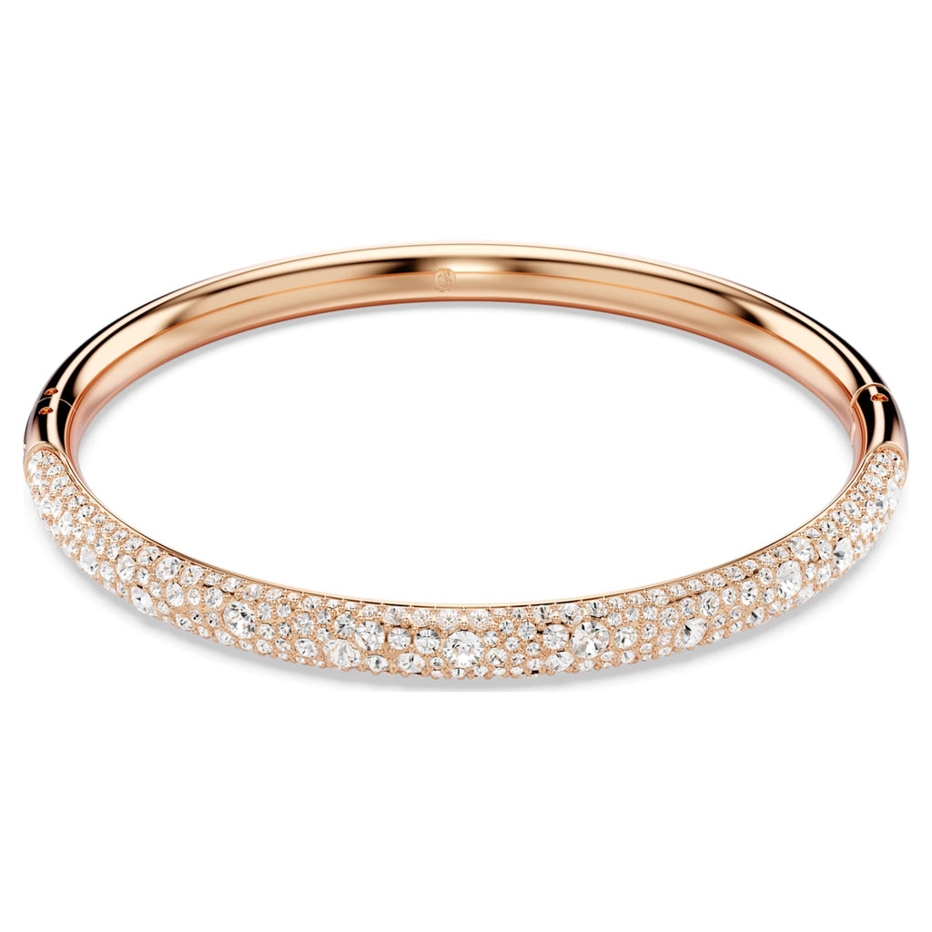 Swarovski Sublima bangle Snow pavé, White, 18K rose gold finish