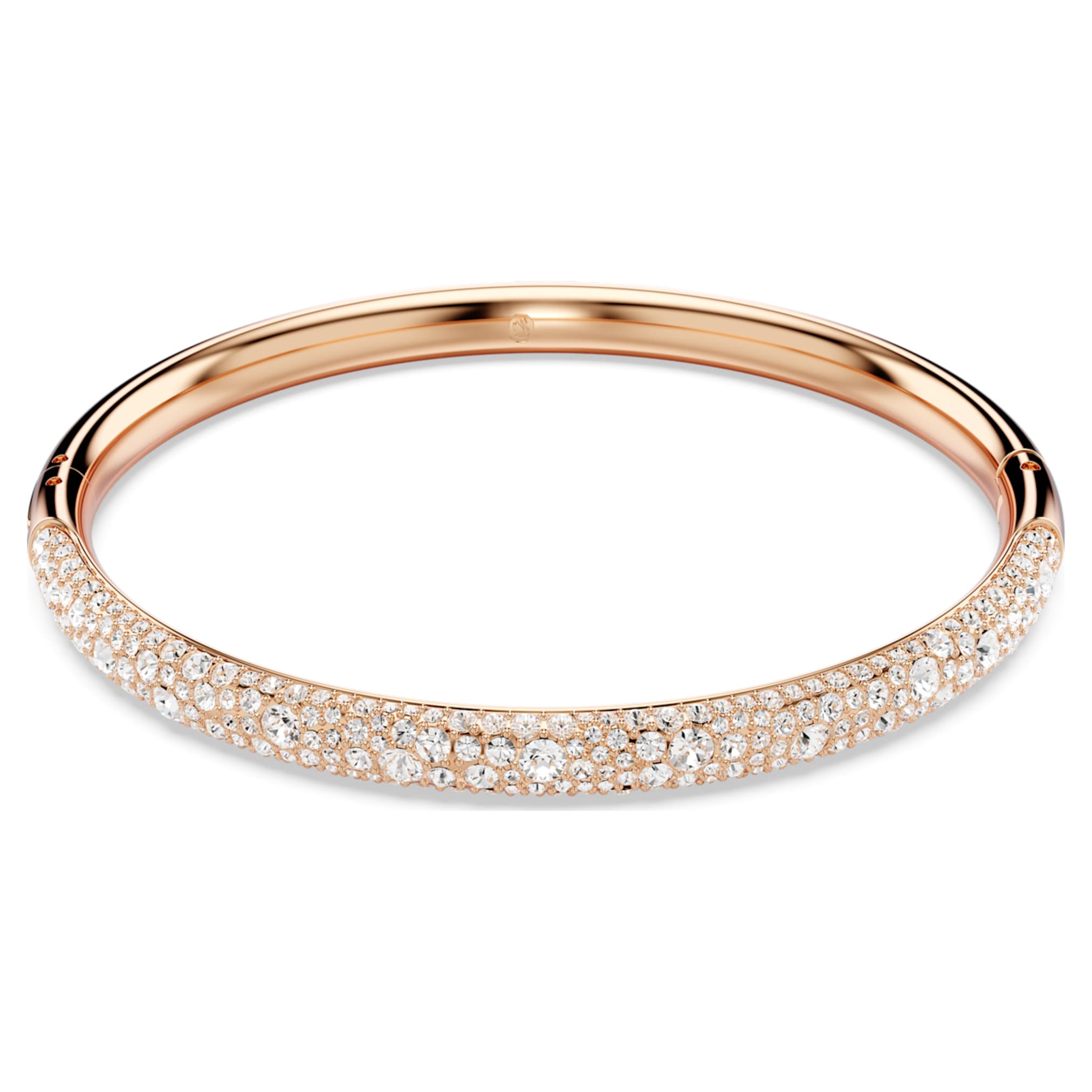 Swarovski Sublima bangle Snow pavé, White, 18K rose gold finish