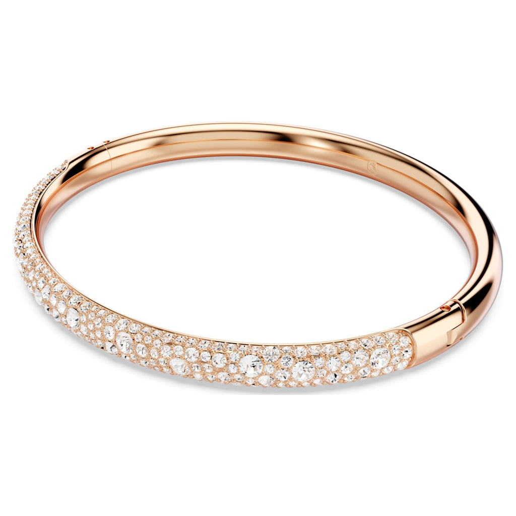 Swarovski Sublima bangle Snow pavé, White, 18K rose gold finish