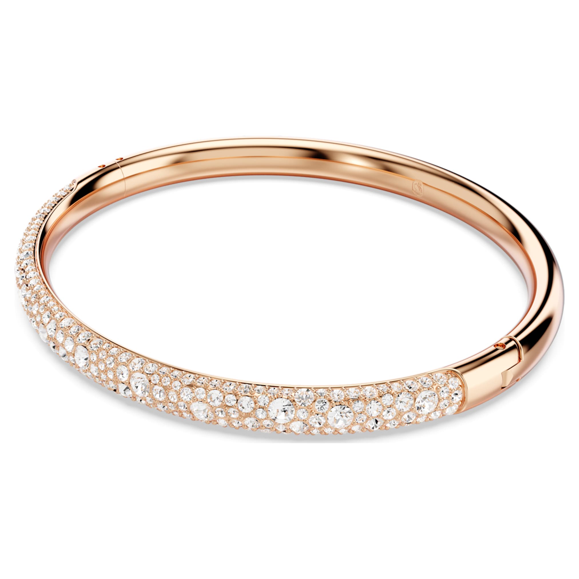 Swarovski Sublima bangle Snow pavé, White, 18K rose gold finish