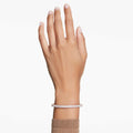 Swarovski Sublima bangle Snow pavé, White, 18K rose gold finish
