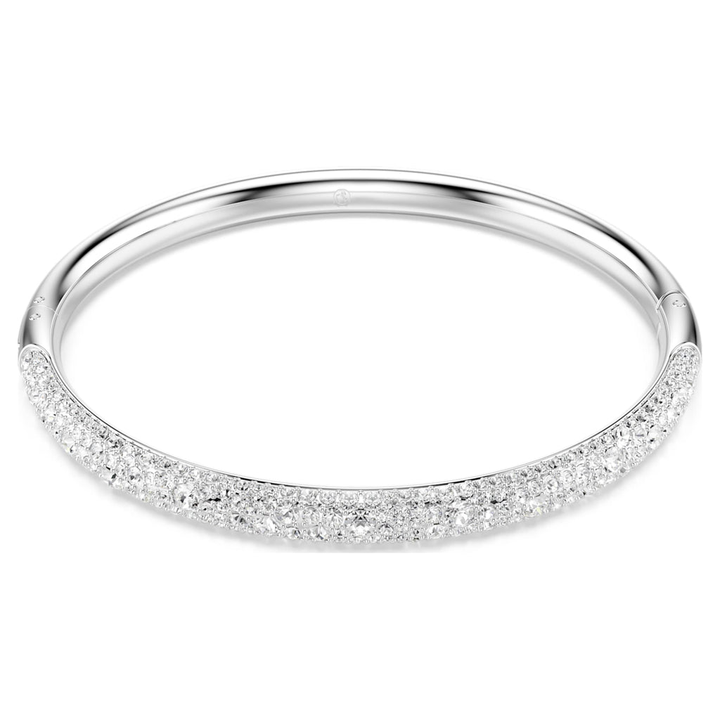 Swarovski Sublima bangle Snow pavé, White, Rhodium plated
