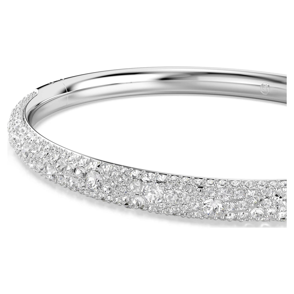 Swarovski Sublima bangle Snow pavé, White, Rhodium plated
