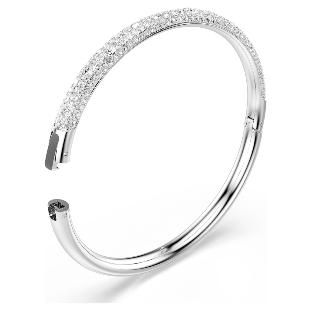 Swarovski Sublima bangle Snow pavé, White, Rhodium plated