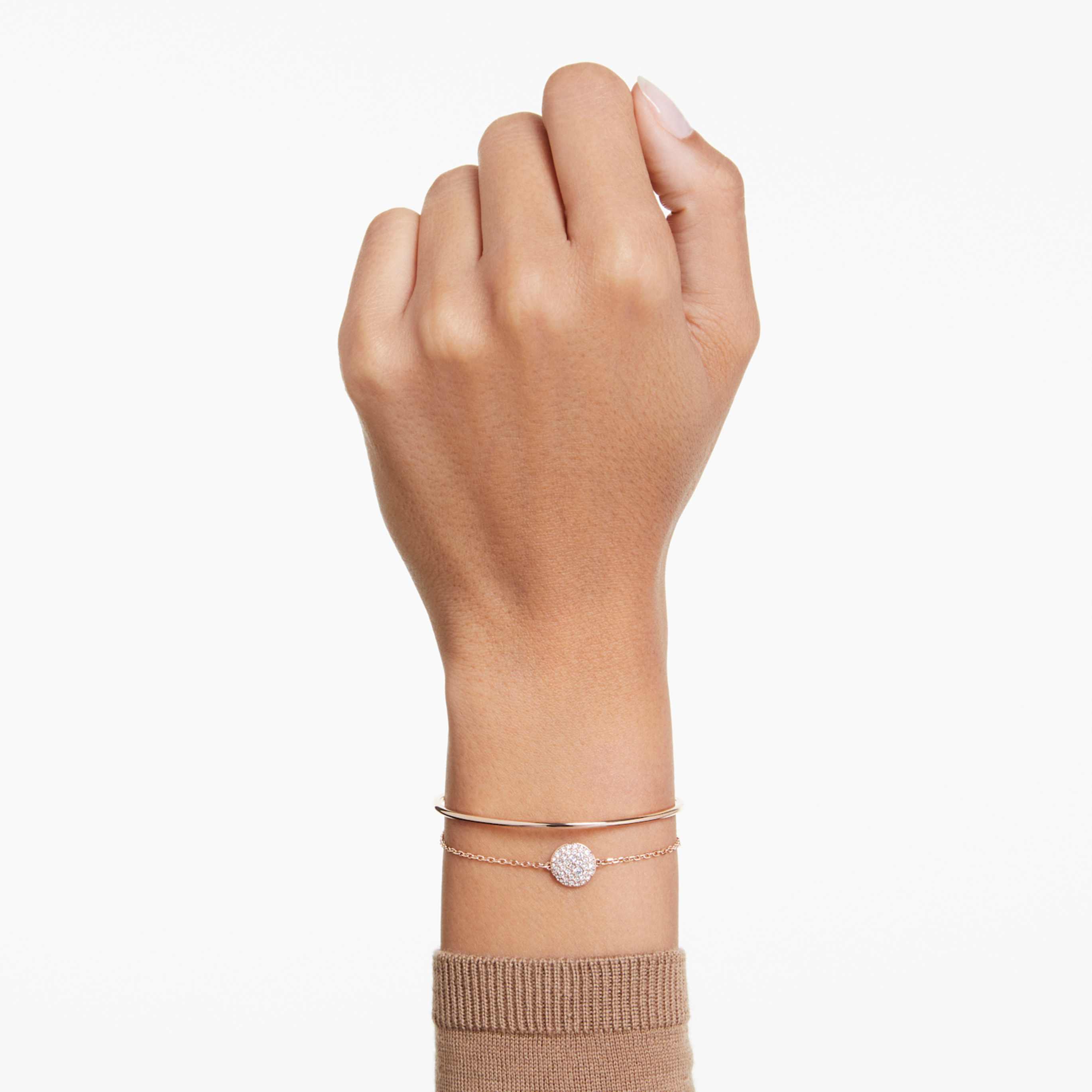 Swarovski Sublima bangle White, Rhodium plated
