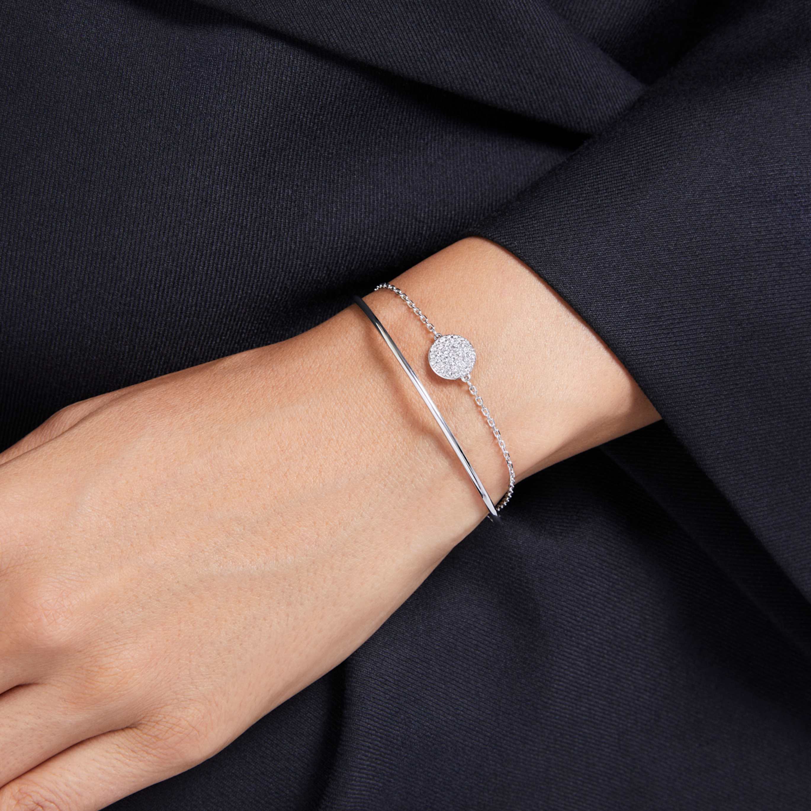 Swarovski Sublima bangle White, 18K rose gold finish