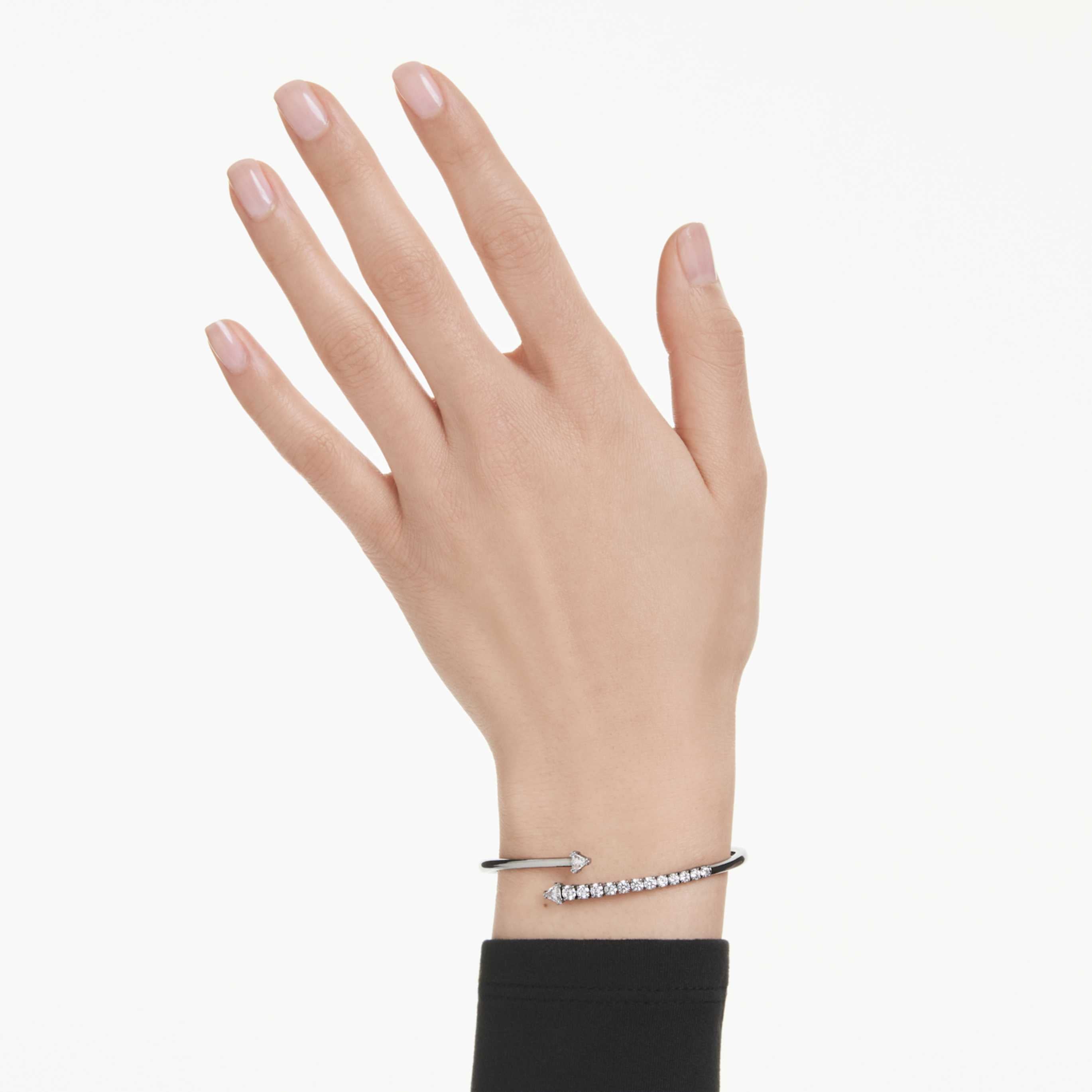Swarovski Sublima bangle White, Ruthenium plated