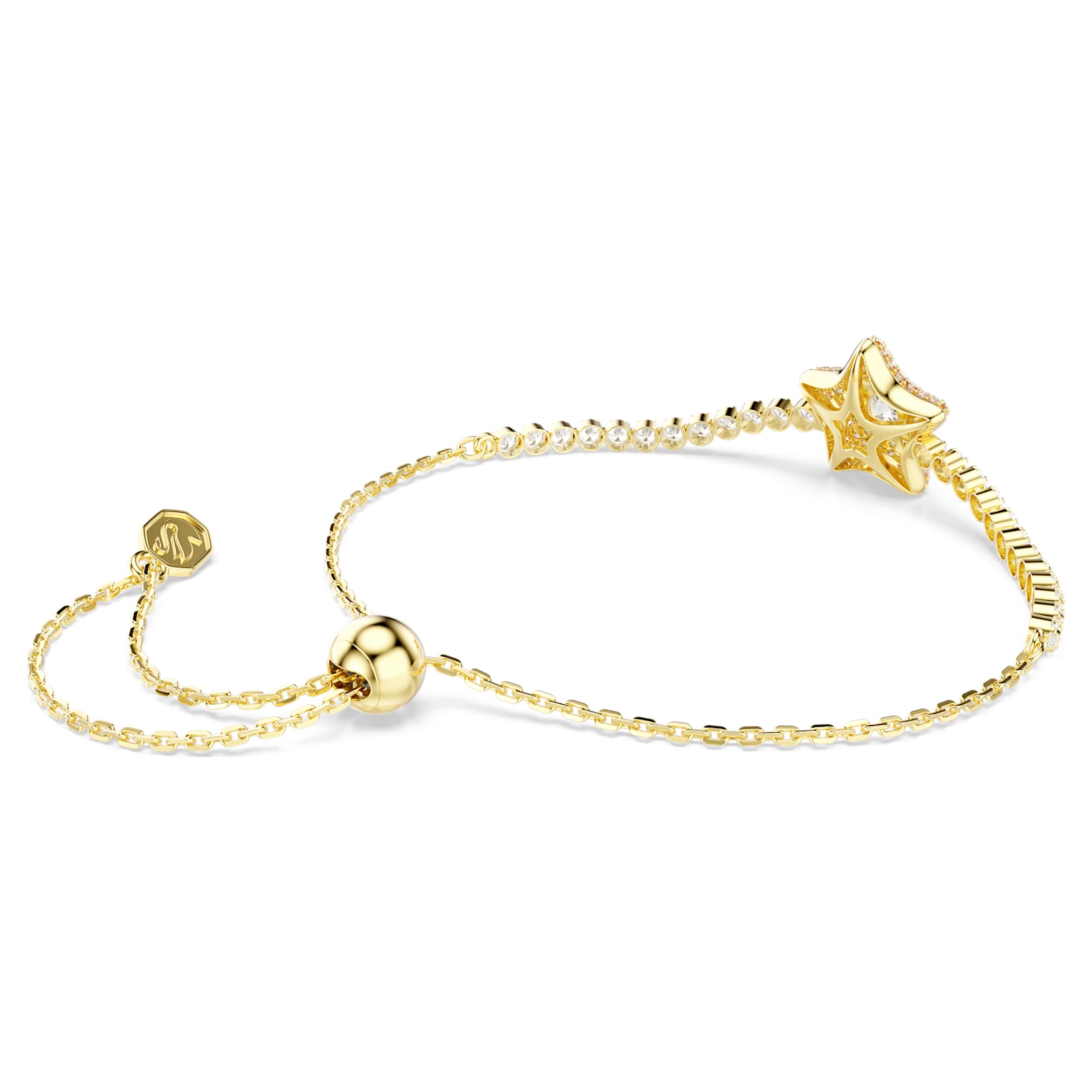 Swarovski Sublima bracelet Round cut, Star, Multicolored, 18K gold finish