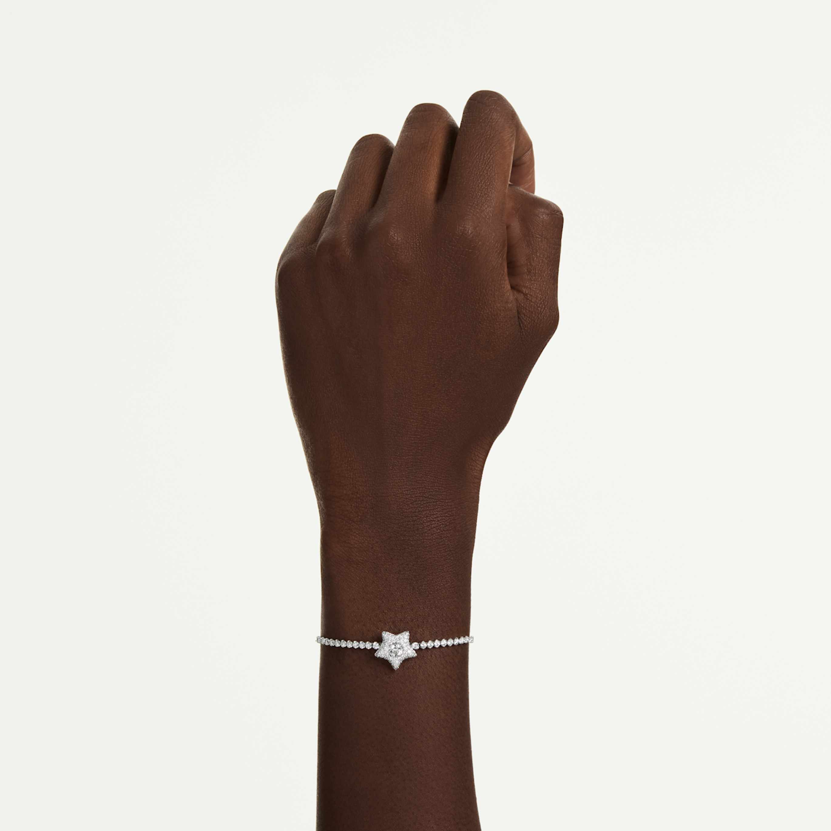 Swarovski Sublima bracelet Round cut, Star, Multicolored, 18K gold finish