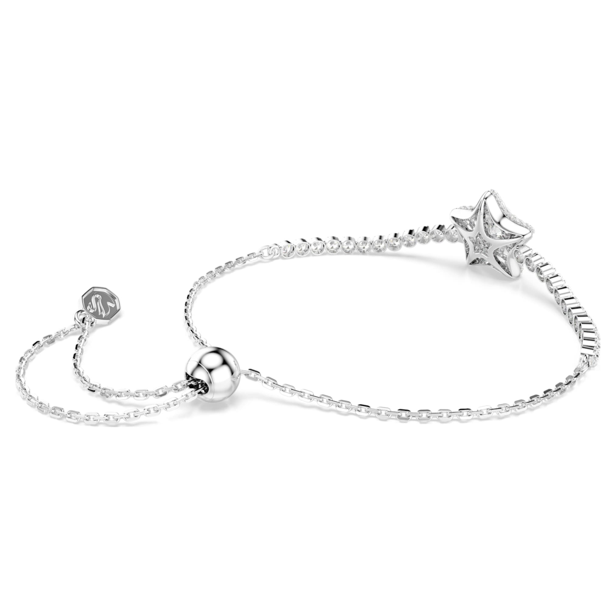 Swarovski Sublima bracelet Round cut, Star, White, Rhodium plated