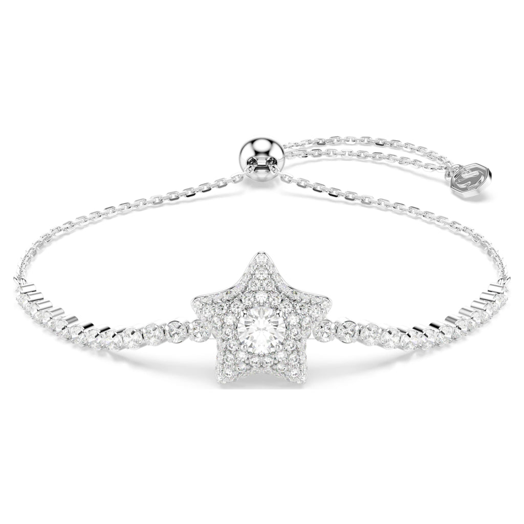 Swarovski Sublima bracelet Round cut, Star, White, Rhodium plated