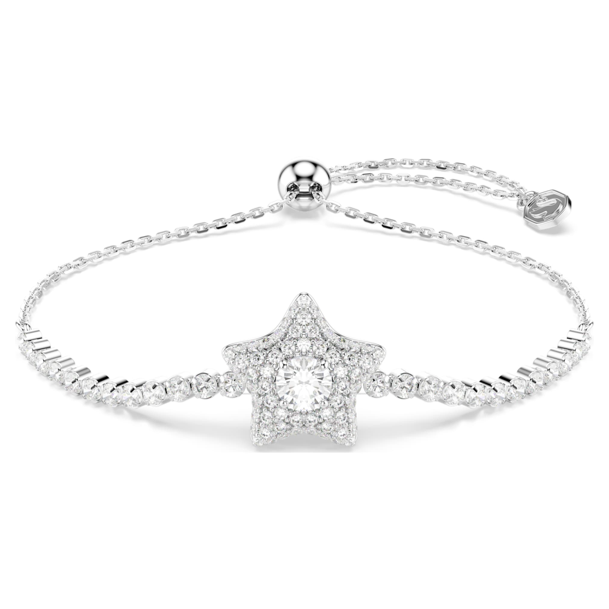 Swarovski Sublima bracelet Round cut, Star, White, Rhodium plated