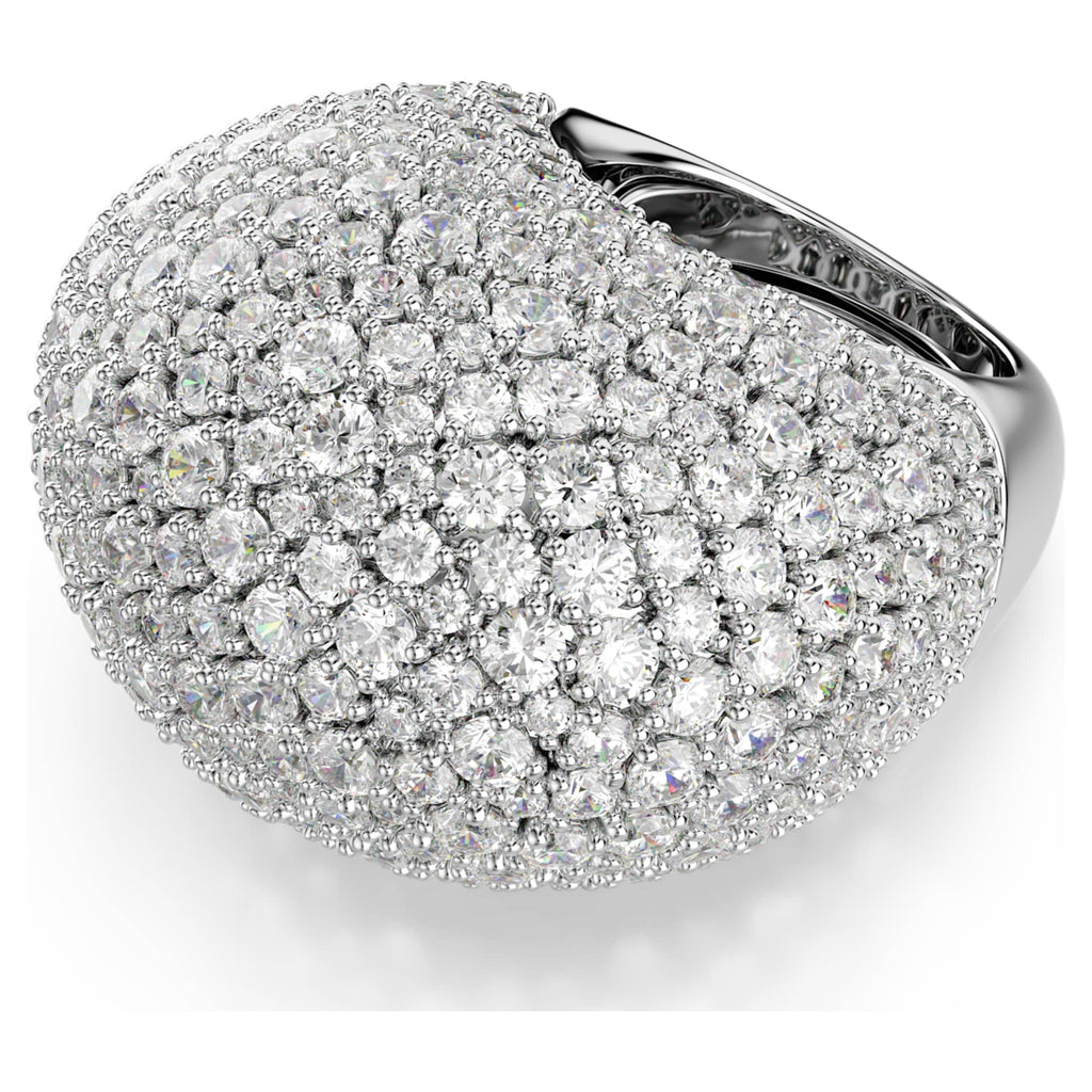 Swarovski Sublima cocktail ring Large, White, Rhodium plated