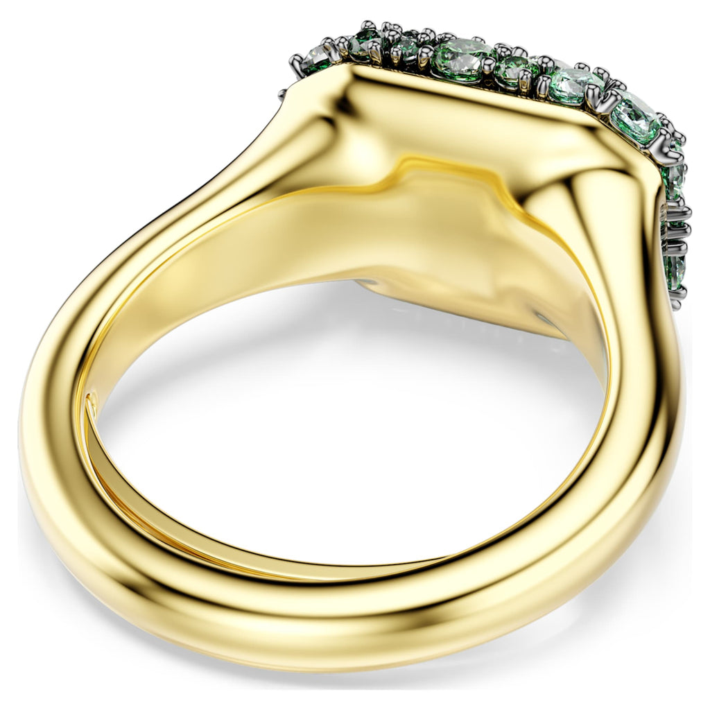 Swarovski Sublima cocktail ring Octagon cut, Green, 18K gold finish