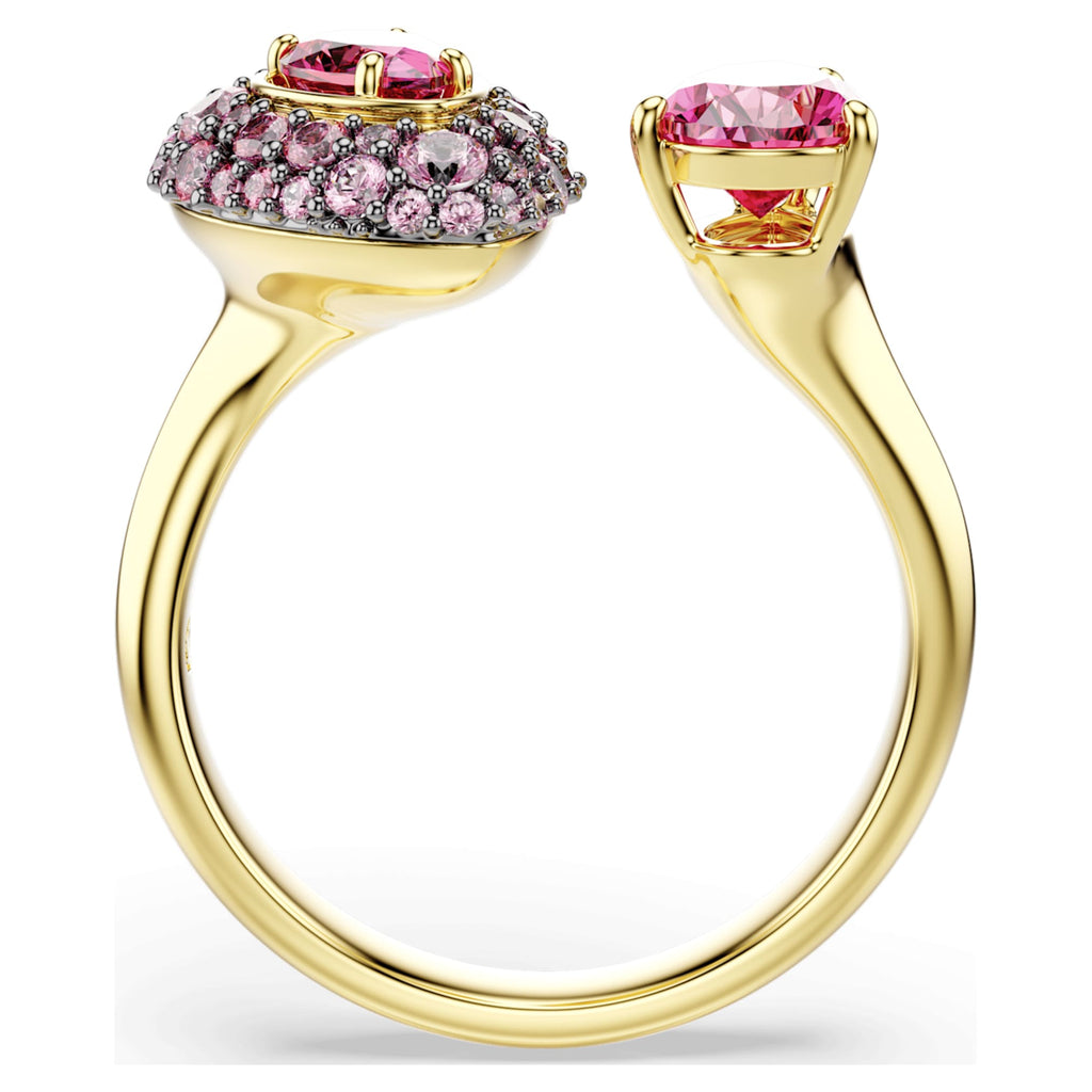 Swarovski Sublima cocktail ring Pear cut, Red, 18K gold finish