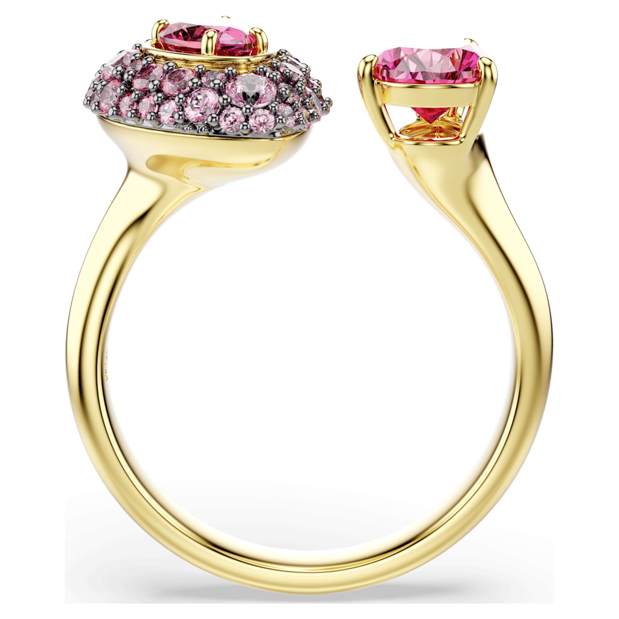 Swarovski Sublima cocktail ring Pear cut, Red, 18K gold finish