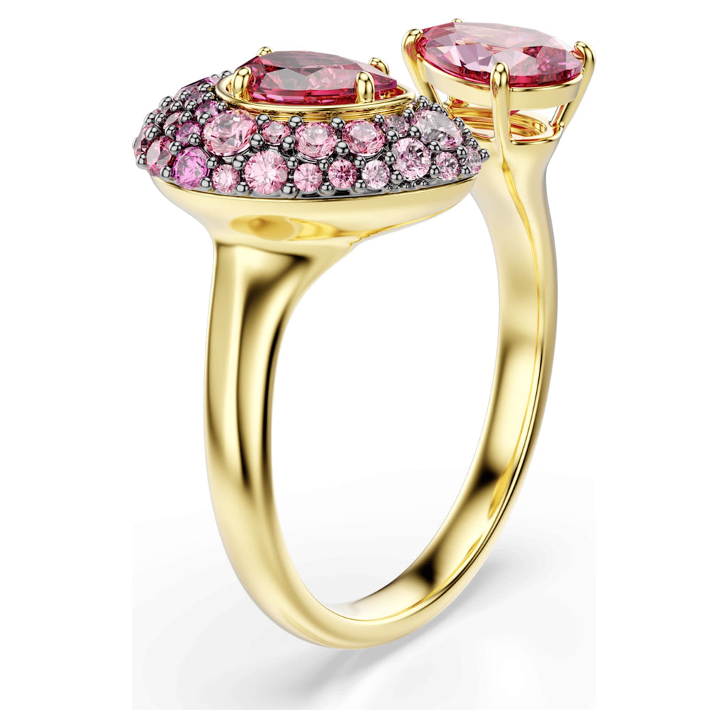 Swarovski Sublima cocktail ring Pear cut, Red, 18K gold finish