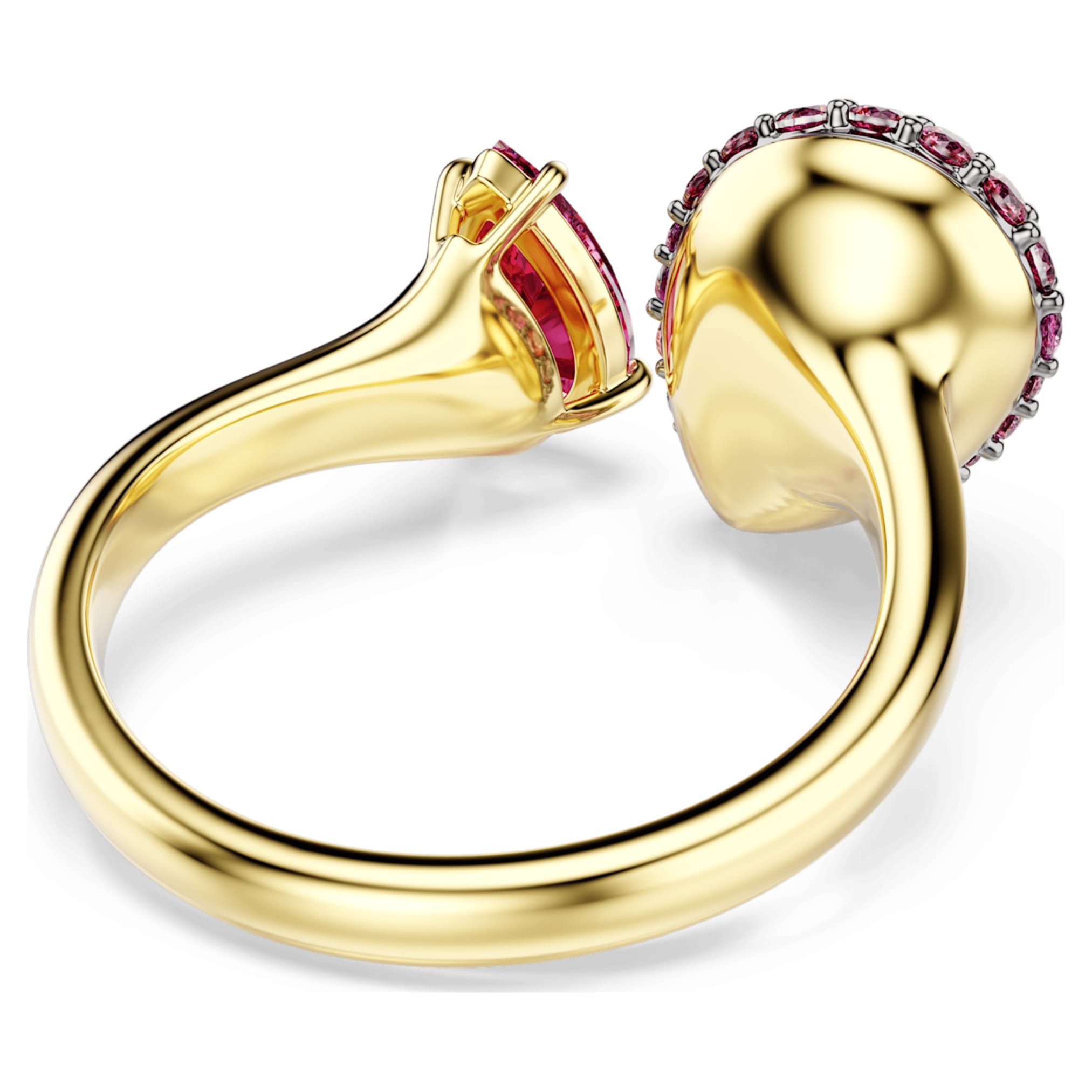 Swarovski Sublima cocktail ring Pear cut, Red, 18K gold finish