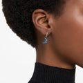 Swarovski Sublima drop earrings Crystal pearl, Asymmetrical design, Moon, Multicolored, 18K rose gold finish
