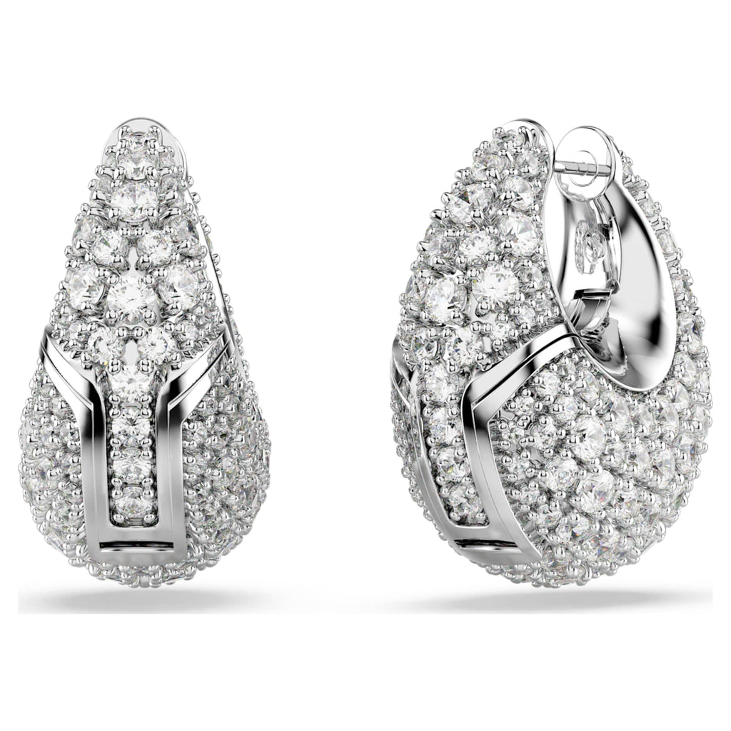 Swarovski Sublima earrings Large, White, Rhodium plated
