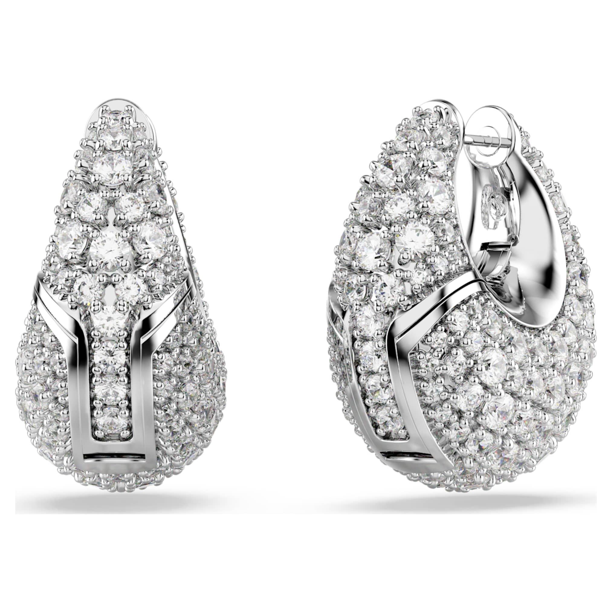 Swarovski Sublima earrings Large, White, Rhodium plated