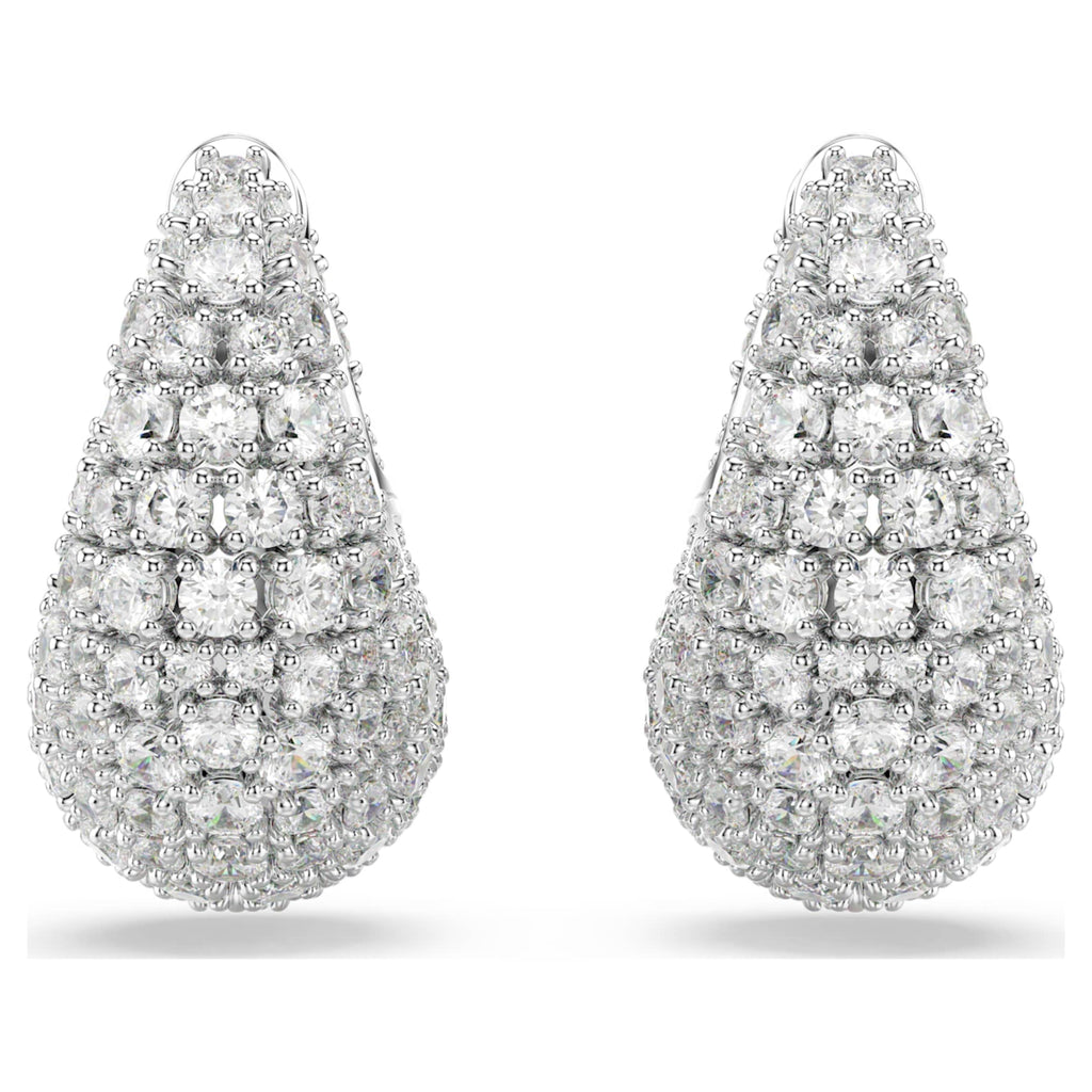 Swarovski Sublima earrings Large, White, Rhodium plated