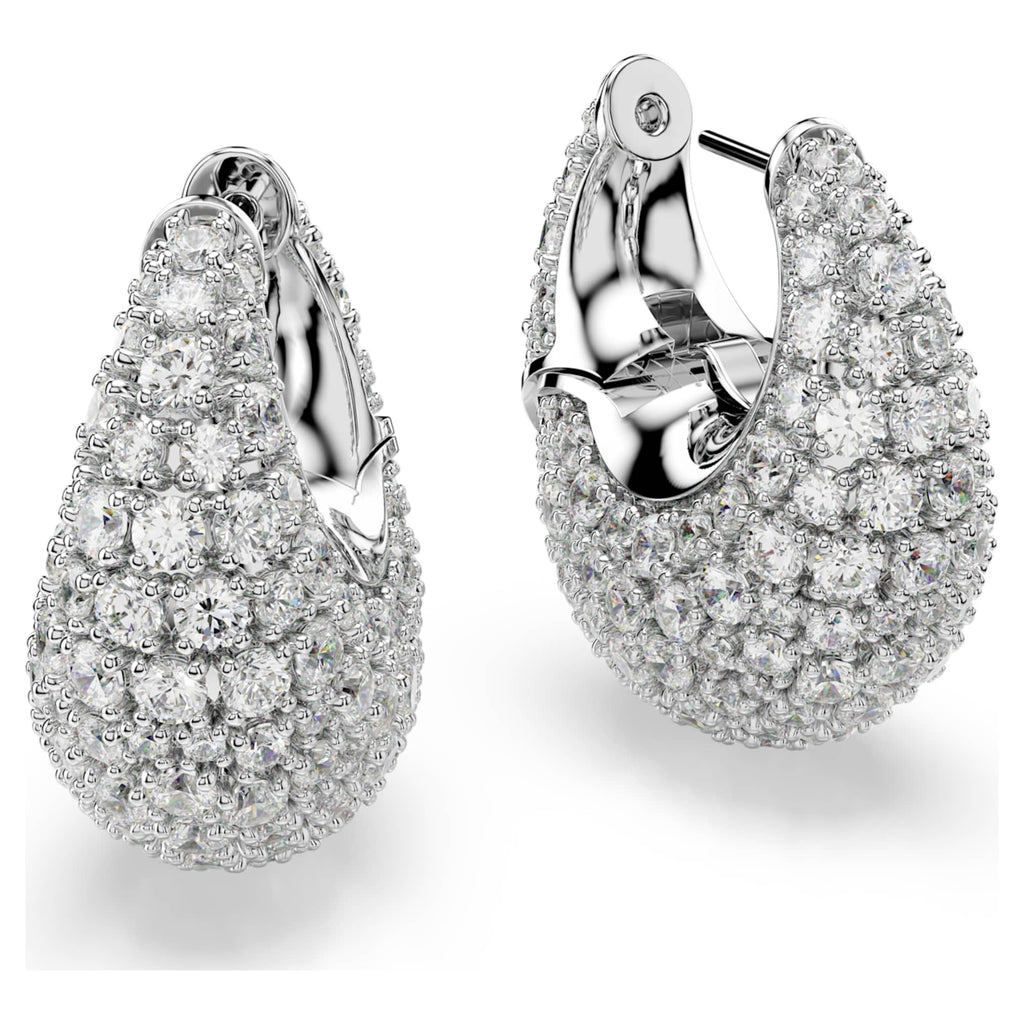 Swarovski Sublima earrings Large, White, Rhodium plated