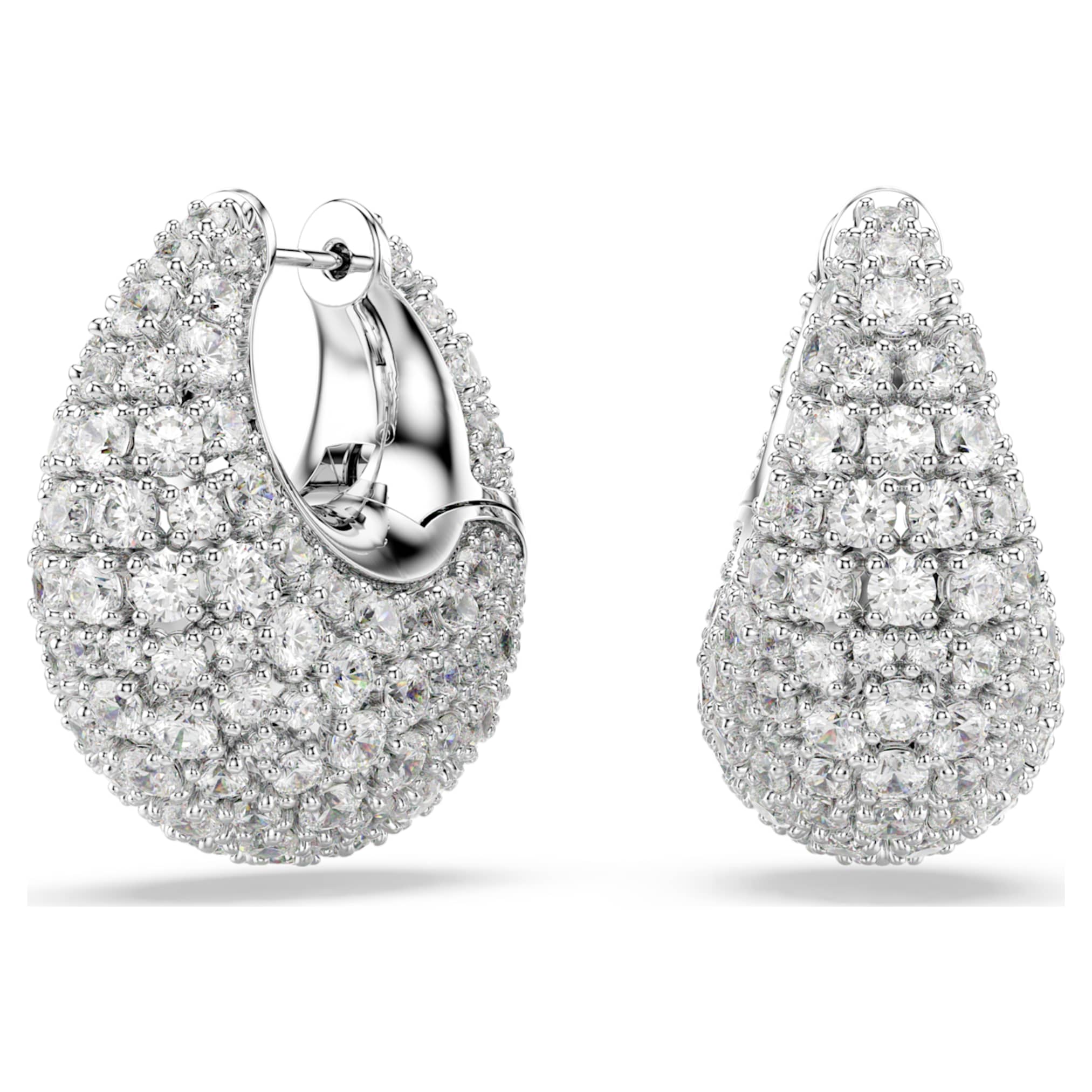 Swarovski Sublima earrings Large, White, Rhodium plated