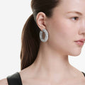 Swarovski Sublima hoop earrings Mixed round cuts, White, Rhodium plated