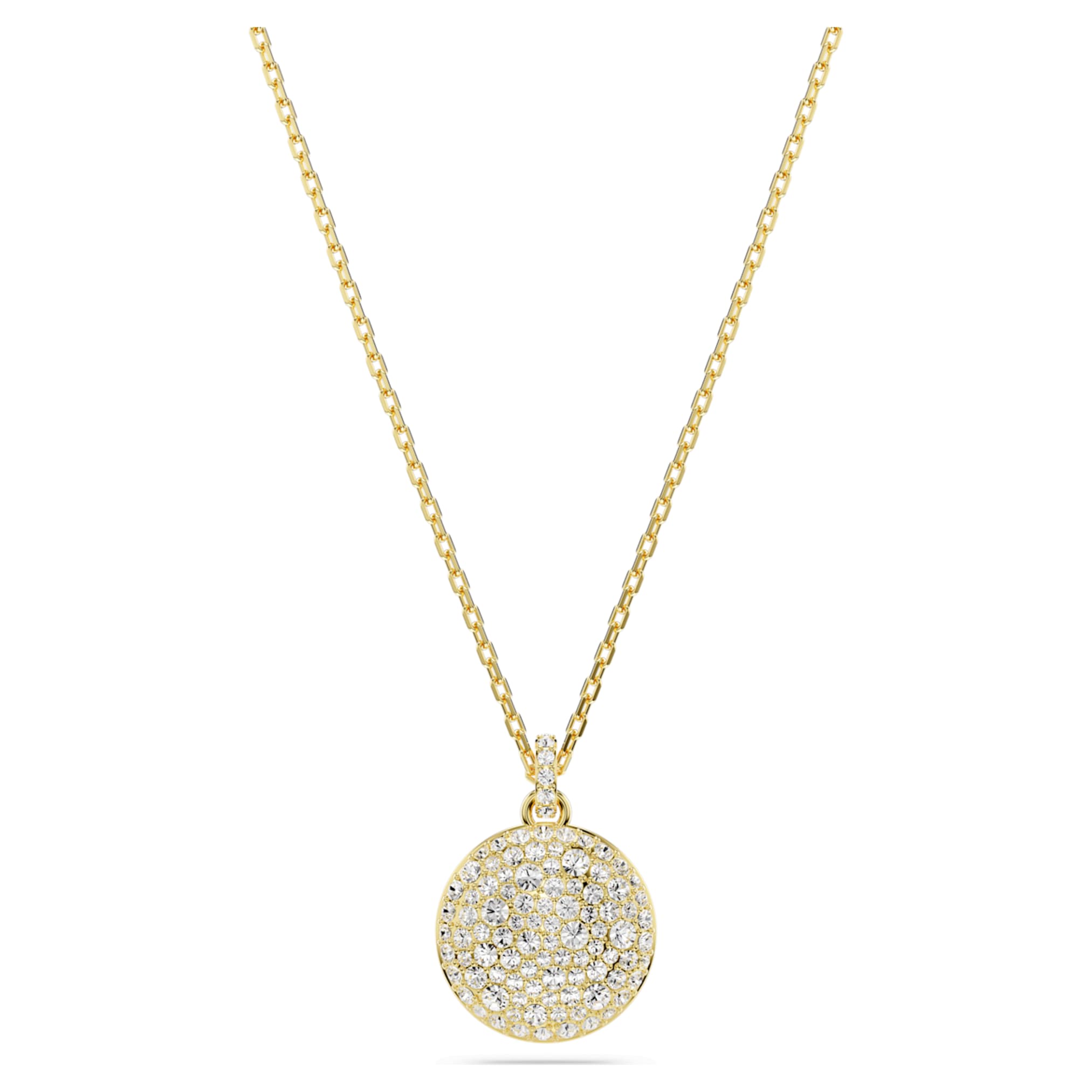 Swarovski Sublima layered pendant White, 18K gold finish