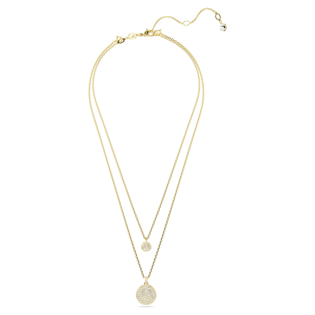 Swarovski Sublima layered pendant White, 18K gold finish