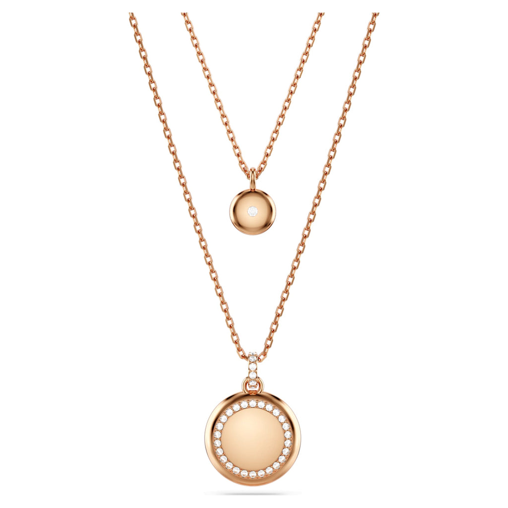 Swarovski Sublima layered pendant White, 18K rose gold finish