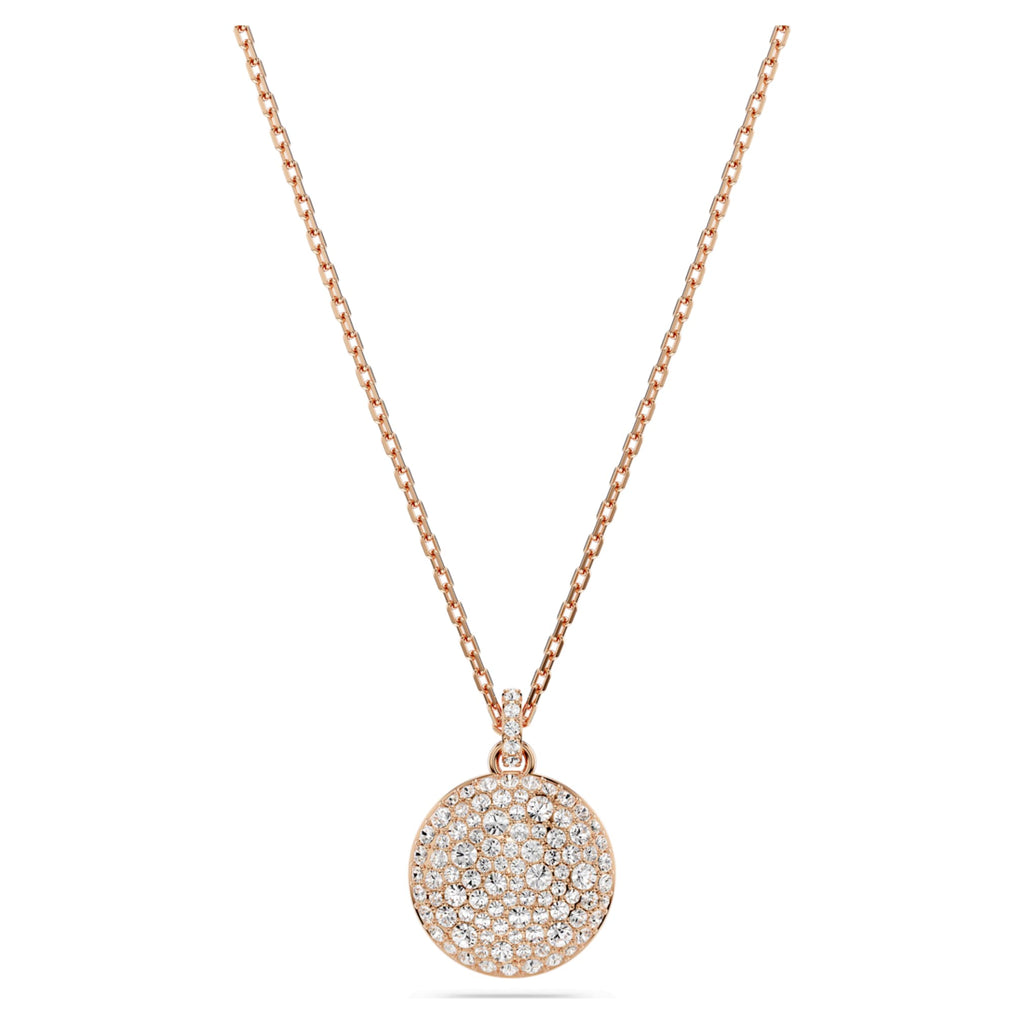 Swarovski Sublima layered pendant White, 18K rose gold finish