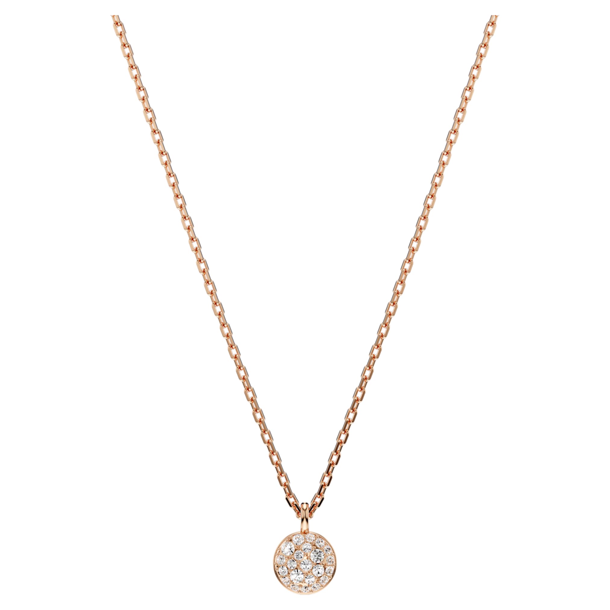 Swarovski Sublima layered pendant White, 18K rose gold finish
