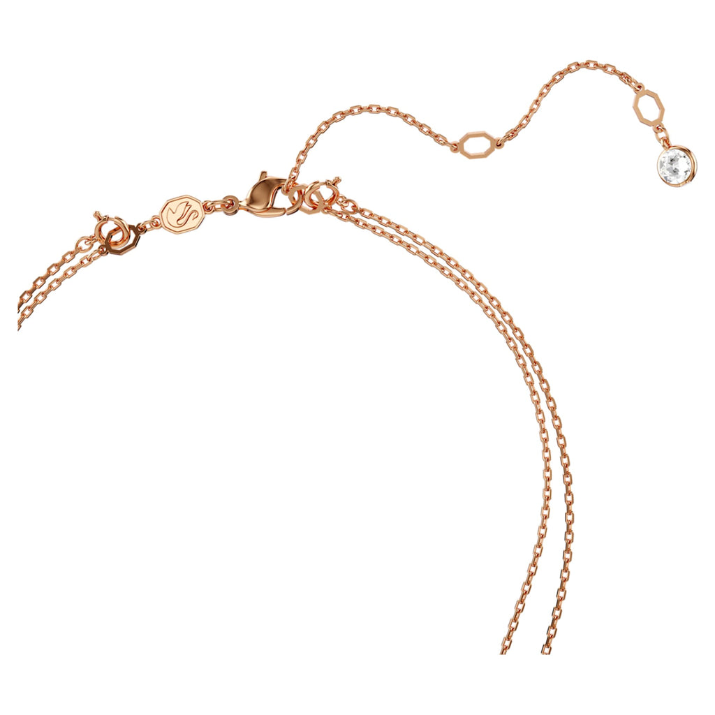Swarovski Sublima layered pendant White, 18K rose gold finish
