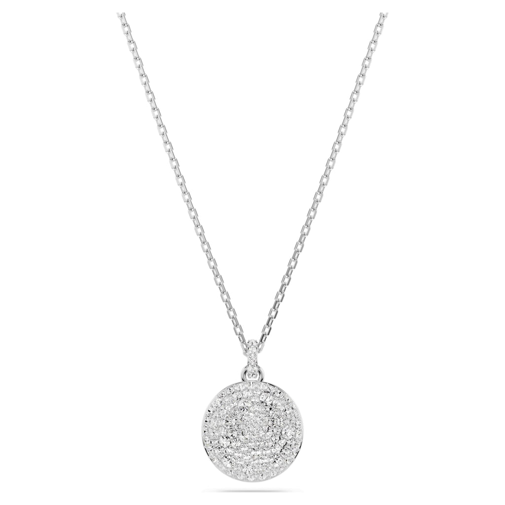 Swarovski Sublima layered pendant White, Rhodium plated