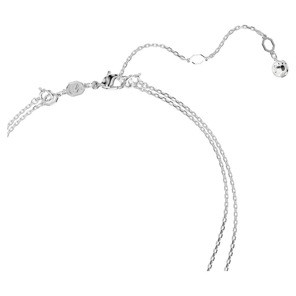 Swarovski Sublima layered pendant White, Rhodium plated