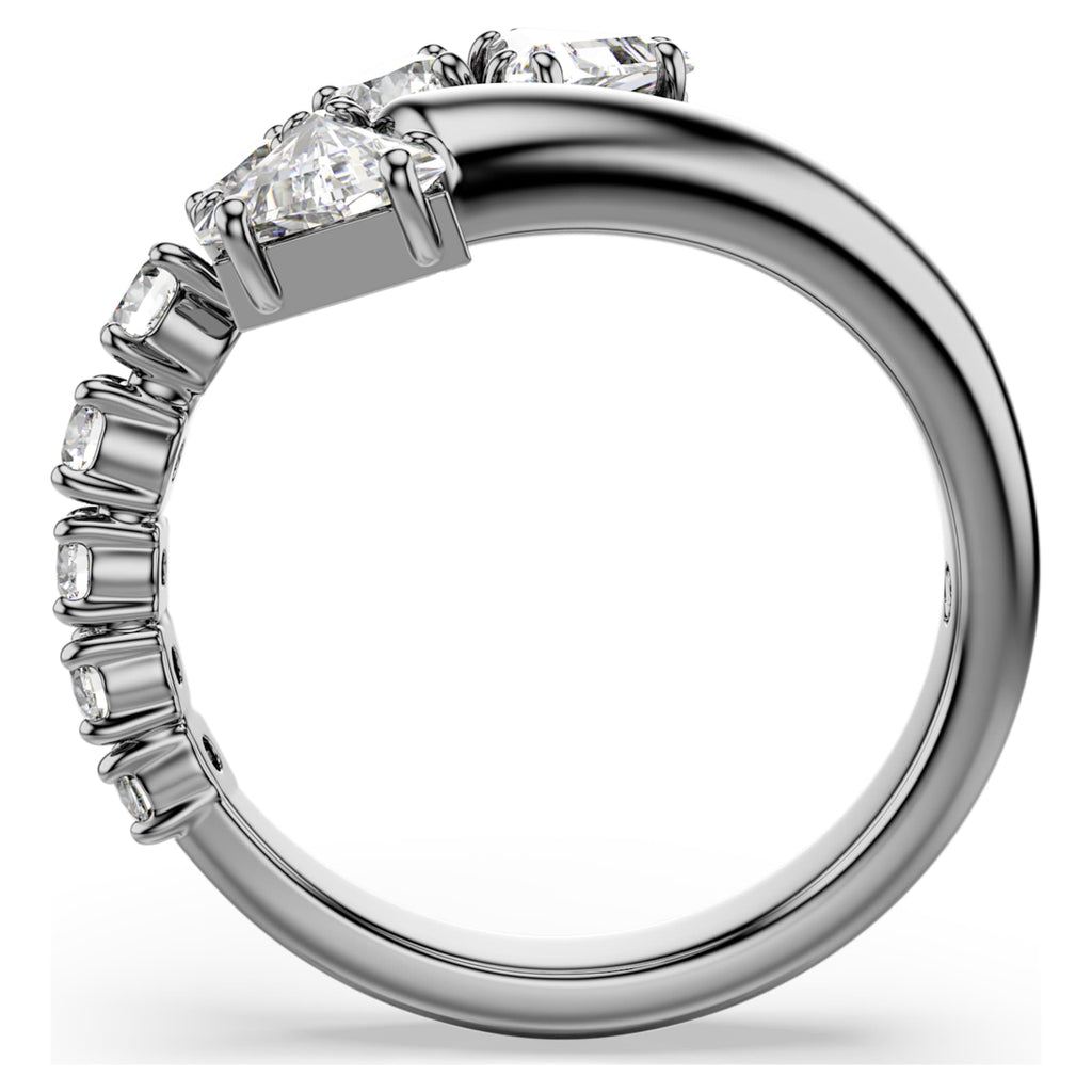 Swarovski Sublima open ring Mixed cuts, White, Ruthenium plated
