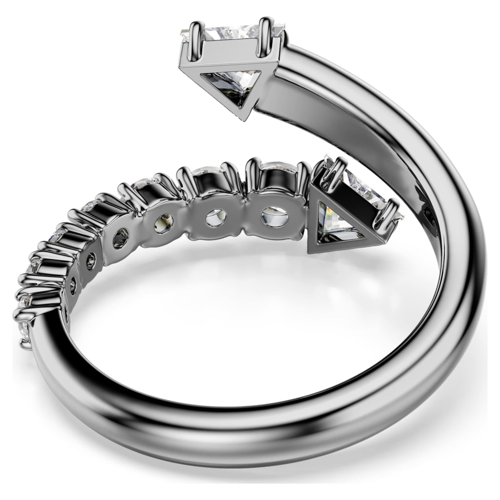 Swarovski Sublima open ring Mixed cuts, White, Ruthenium plated