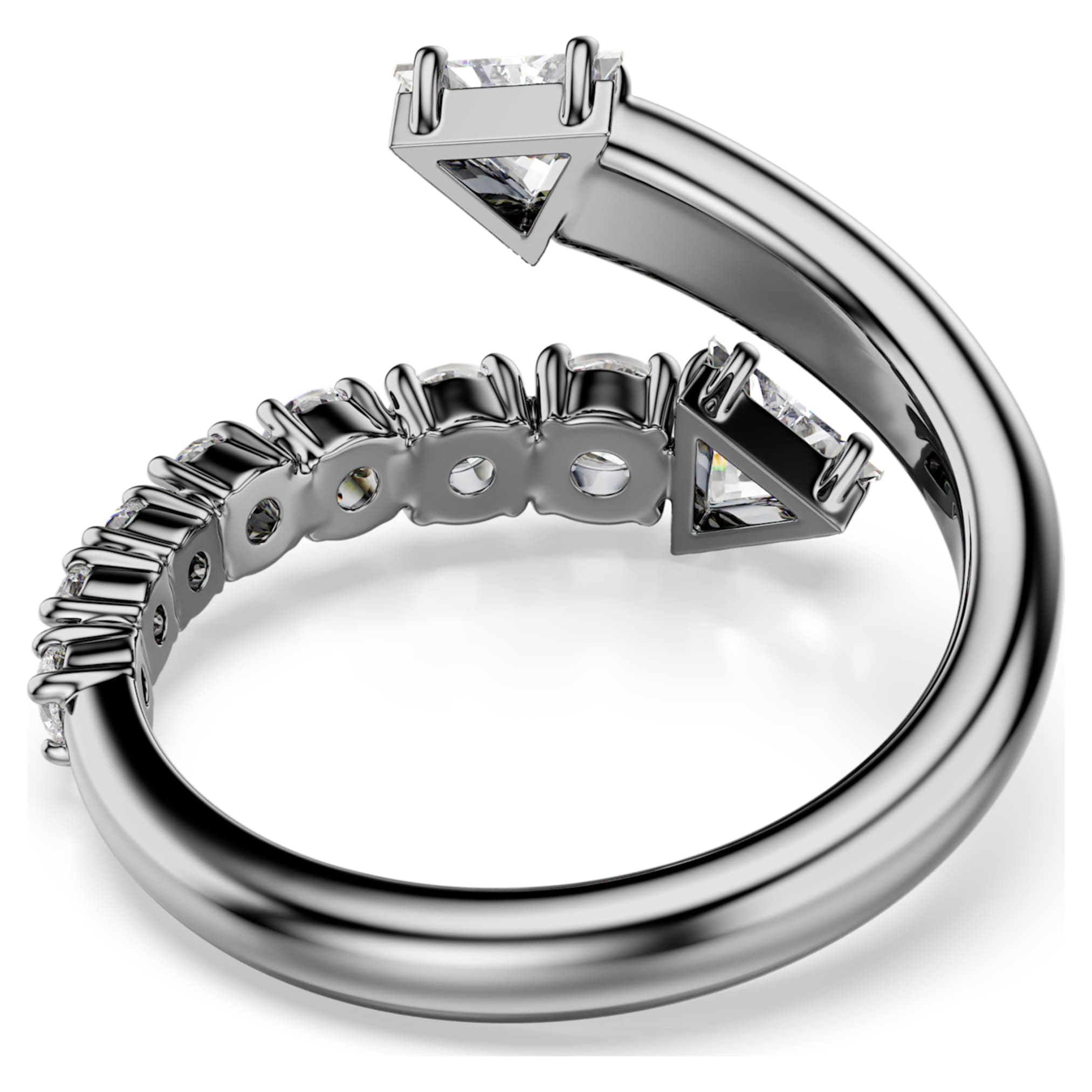 Swarovski Sublima open ring Mixed cuts, White, Ruthenium plated